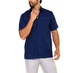 Classic Guayabera Short-Sleeve Shirt // Navy (XL)