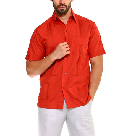 Classic Guayabera Short-Sleeve Shirt // Rust (S)