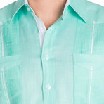 Stylish Guayabera Long-Sleeve Shirt // Mint (2XL)