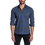 Long Sleeve Shirt // Charcoal + Blue Check (M)