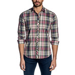Plaid Long-Sleeve Shirt // Navy + Red (XL)