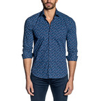 Long Sleeve Shirt // Dark Blue Floral (XL)
