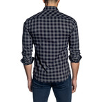Plaid Long Sleeve Shirt // Navy (L)