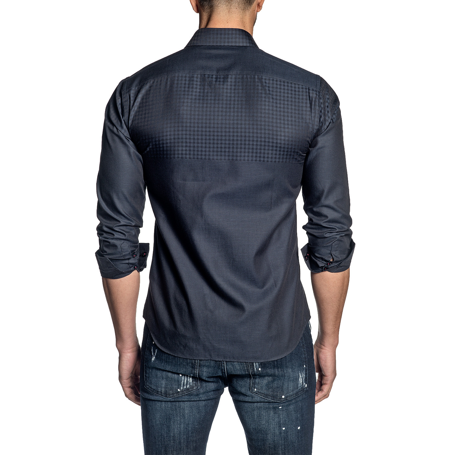 Checkered Long-Sleeve Shirt // Midnight Navy (L) - Jared Lang - Touch ...
