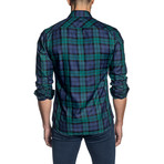 Plaid Long Sleeve Shirt // Navy + Teal (XL)