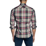 Plaid Long-Sleeve Shirt // Navy + Red (L)