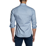 Checkered Long-Sleeve Shirt // White + Light Blue (S)