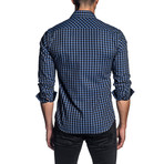 Long Sleeve Shirt // Charcoal + Blue Check (S)