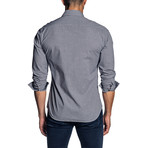 Gingham Long Sleeve Shirt // Dark Navy (S)