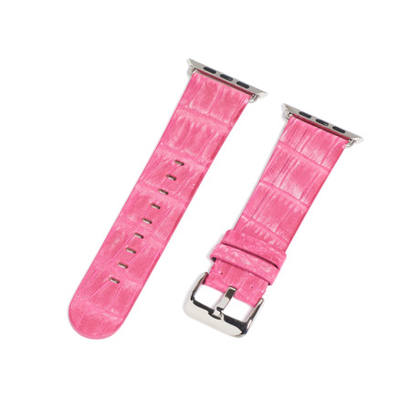 Genuine Alligator Apple Watch Strap // Fuchsia // 42mm