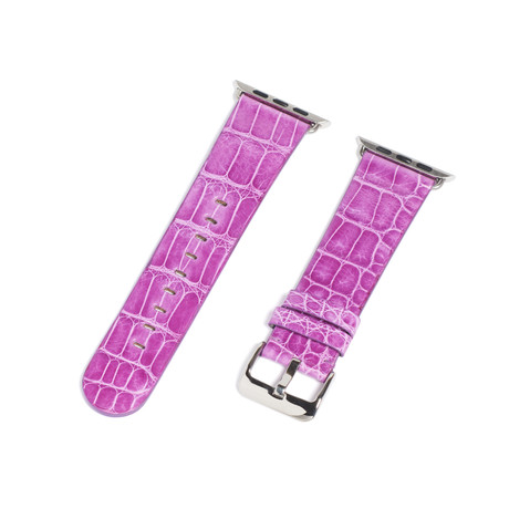 Genuine Alligator Apple Watch Strap // Purple // 42mm (Rose Gold Tone Hardware)