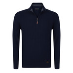 Golfer Textured Half-Zip Pullover // Light Navy (XL)
