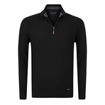 Golfer Textured Half-Zip Pullover // Black (M)