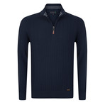 Golfer Textured Half-Zip Pullover // Indigo (XL)