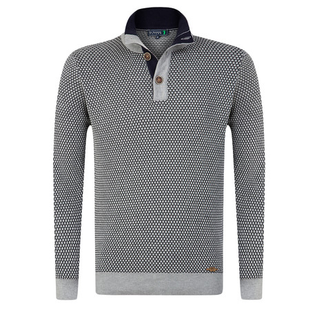 Towy Buttoned Pullover // Gray Melange + Anthracite (3XL)