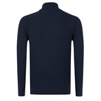 Golfer Textured Half-Zip Pullover // Indigo (3XL)