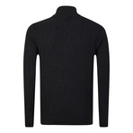 Golfer Textured Half-Zip Pullover // Dark Gray (M)