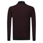 Towy Buttoned Pullover // Black + Bordeaux (M)