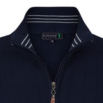 Golfer Textured Half-Zip Pullover // Light Navy (XL)