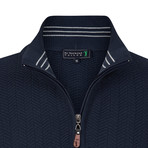 Golfer Textured Half-Zip Pullover // Indigo (XL)