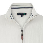 Golfer Textured Half-Zip Pullover // Ecru (S)
