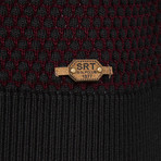 Towy Buttoned Pullover // Black + Bordeaux (3XL)