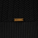 Golfer Textured Half-Zip Pullover // Black (L)