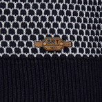 Towy Buttoned Pullover // Navy + Ecru (S)