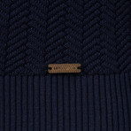 Golfer Textured Half-Zip Pullover // Light Navy (M)