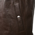 Leather Puffer Vest // Black (XS)