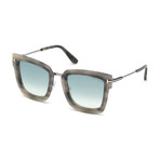 Tom Ford // Women's Lara Sunglasses // Gray Havana + Blue Mirror