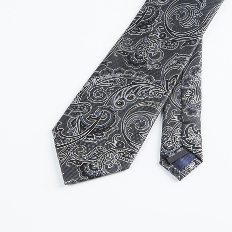 Bruno Piattelli Paisley Tie // Black