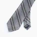 Bruno Piattelli Shaded Stripe Tie // Charcoal Gray