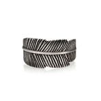 Sterling Silver Made In Italy Feather Band Ring