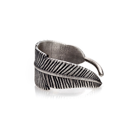 Sterling Silver Made In Italy Feather Band Ring