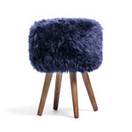 New Zealand Sheepskin Stool // Wooden Legs (Taupe)
