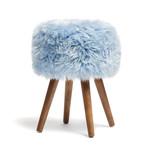 New Zealand Sheepskin Stool // Wooden Legs (Taupe)