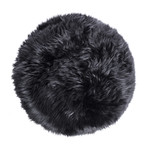 New Zealand Sheepskin Stool // Wooden Legs (Taupe)