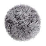 New Zealand Sheepskin Stool // Wooden Legs (Taupe)