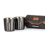 Firelight Tumbler 2-Pack + Hard Case (Rose Gold + Charcoal Wool Hard Case)