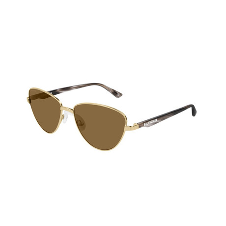 Balenciaga // Women's Logo Cat-Eye Sunglasses // Havana Brown