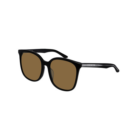 Balenciaga // Men's Logo D-Frame Sunglasses // Havana Brown