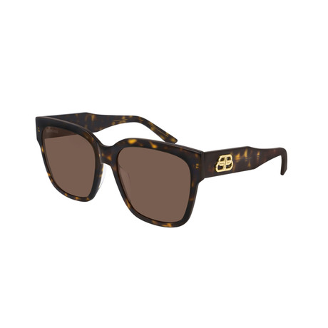 Balenciaga // Men's BB Square Sunglasses // Havana Brown