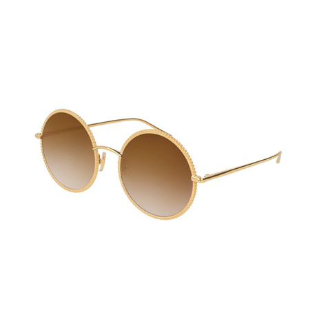 Boucheron // Men's Round Twist Chain Aviator Sunglasses // Gold