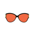 Balenciaga // Women's Logo Wrapping Cat-Eye Sunglasses // Orange