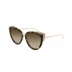 Boucheron // Women's Oversized Cat-Eye Sunglasses // Havana Brown