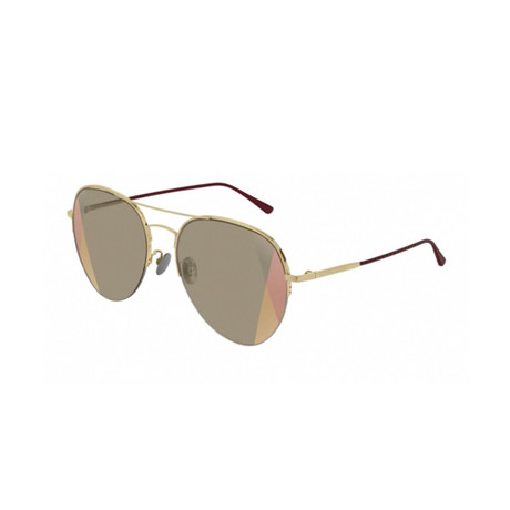 Bottega Veneta // Men's Round Reflection Sunglasses // Gold