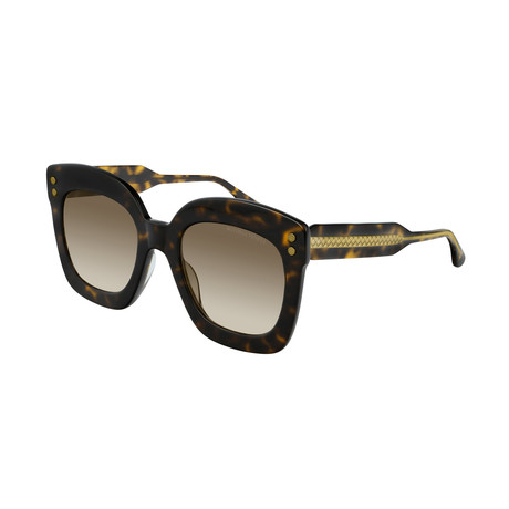 Bottega Veneta // Women's Oversized Geometrical Sunglasses // Havana Brown