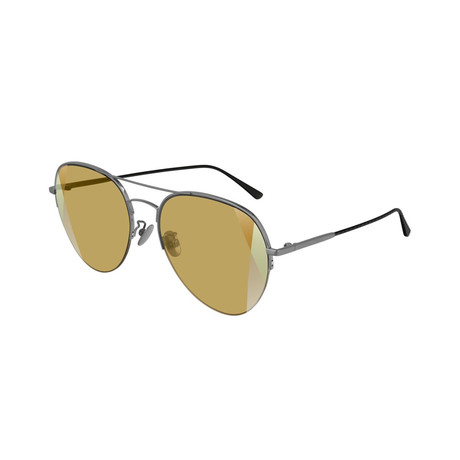 Bottega Veneta // Men's Round Reflection Sunglasses // Gray