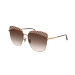 Bottega Veneta // Men's Square Aviator Sunglasses // Gold